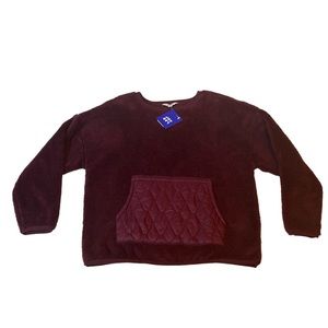 Maroon Fleece pullover with Pocket